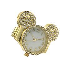 Disney Mickey Mouse Expansion Band Crystal Ears Ring Watch 