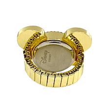 Disney Mickey Mouse Expansion Band Crystal Ears Ring Watch 