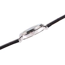 Disney Mickey Mouse Men's Silver Vintage Watch w/ Black Leather Strap