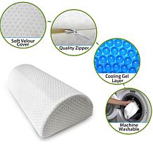 Doctor Pillow Half-Moon Memory Foam Lumbar Bolster Cushion