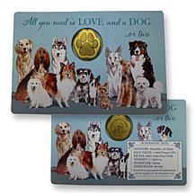 Dog Paw Print 99.9% Gold Coin Card