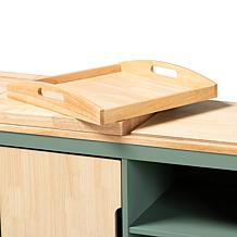 Dorthy Two-tone Wood Kitchen Storage Cart