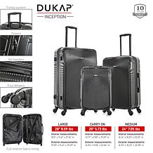 DUKAP Inception Lightweight Hardside Spinner 3pc Set