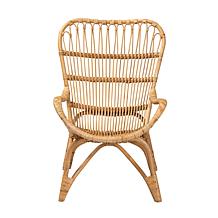 Earvin Natural Rattan Armchair with Angled Legs