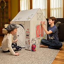 Easy Playhouse Barn Kids Art and Craft Cardboard Fort