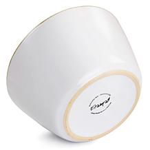 Elama Arthur 6-Piece Stoneware Bowl Set in Matte White with Gold Rim