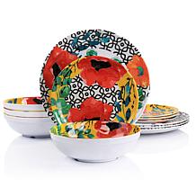 Elama Grace 12-Piece Melamine Dinnerware Set
