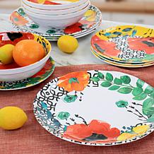 Elama Grace 12-Piece Melamine Dinnerware Set