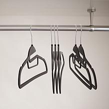 Elama Home 30-Piece Rubber Non Slip Hangers with Hanging Tab in Black
