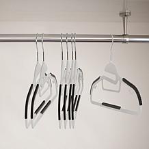 Elama Home 50-Piece Non Slip Hanger Set w/ U-slide in White and Black
