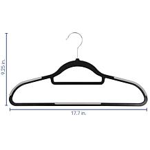 Elama Home 50-Piece Plastic Non Slip Hanger Set in Black and Gray
