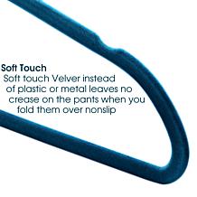Elama Home Flocked Velvet Clothes Hangers w/ Swivel Hooks 50Pk, Blue