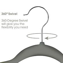 Elama Home Flocked Velvet Clothes Hangers w/ Swivel Hooks 100Pk, Green
