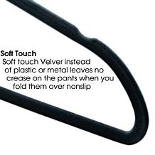 Elama Home Flocked Velvet Clothes Hangers w/ Swivel Hooks 100Pk, Black