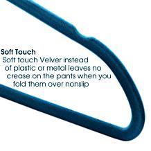 Elama Home Flocked Velvet Clothes Hangers w/ Swivel Hooks 100Pk, Blue