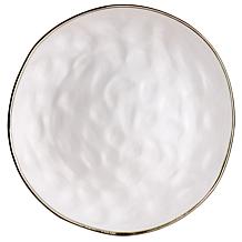 Elama Roman 16Pc Stoneware Dinnerware Set, Assorted Matte w/ Gold Rim