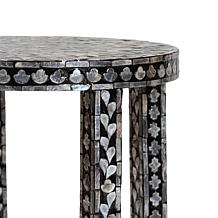 Elara Coastal Capiz Shell End Table
