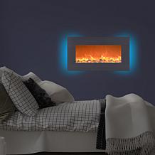 Electric Fireplace- Wall Mount with 13 Backlight Colors 31 quot; (B...