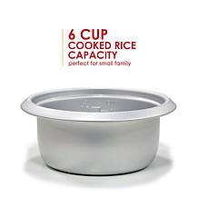 Elite Cuisine 6-Cup Rice Cooker with Glass Lid ERC-003
