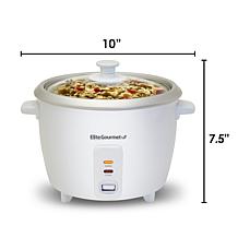 Elite Cuisine 6-Cup Rice Cooker with Glass Lid ERC-003