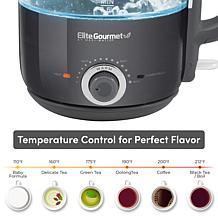 Elite Gourmet 1.2L Adjustable Temp Electric Honeypot Glass Kettle Mint