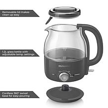 Elite Gourmet 1.2L Adjustable Temp Electric Honeypot Glass Kettle Mint