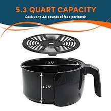 Elite Gourmet 5.3-Qt Digital Air Fryer with 7 Menu Functions - Black