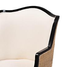 Elizette Traditional French Accent Chair with Rattan Accents