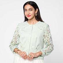 Elle Get the Look Lace Satin Jacket