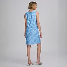 ELLE Get the Look Sequin Overlay Sleeveless Dress