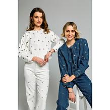 Elle Get the Look Washed Denim Grommet Jacket