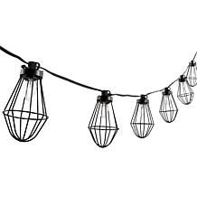 Ellina 10-Light Black Outdoor String Lighting, 120"
