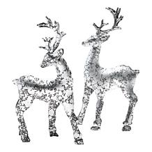 Emryn House 4-piece Galvanized Tree and Deer Set