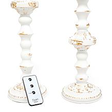 Emryn House Set of 2 Metal Candle Holders with LED Candles and Remote