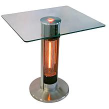 EnerG Infrared Electric Outdoor Heater and Square Glass Bistro Table
