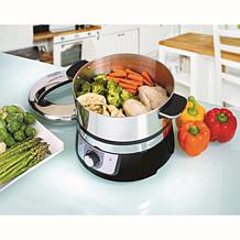 Euro Cuisine Electric Stainless Steel Food Steamer - Black