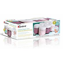 Euro Cuisine Set of 8 Glass Yogurt Jars with Date Lids
