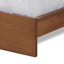 Fabric Upholstered Queen Size Platform Storage Bed with Nightstands