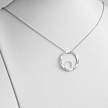 Family Name Open Circle with Heart Necklace