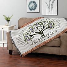 Family Tree Personalized Fringe Throw Blanket