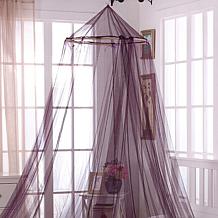 Fantasy Round Hoop Sheer Mosquito Net Bed Canopy - Purple