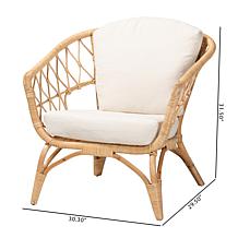 Feya Natural Frame Armchair with Plush Cushions
