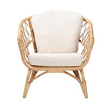 Feya Natural Frame Armchair with Plush Cushions