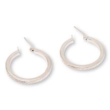 Fiorenza 1-inch Diamond-Cut Hoop Earrings