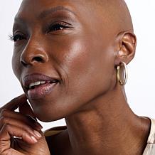 Fiorenza 1.25" Stardust Glitter Hoop Earrings