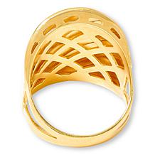 Fiorenza Diagonal Line Bicolor Cocktail Ring