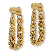 Fiorenza Jewelry Byzantine Chain Polished Drop Earrings