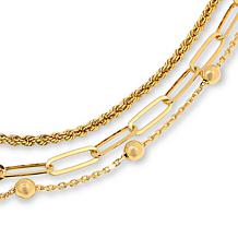 Fiorenza Jewelry Sterling Silver Convertible Layered Chain Necklace