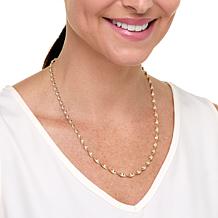 Fiorenza Jewelry Twisted Herringbone 20" Adjustable Chain Necklace