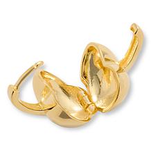 Fiorenza Polished Heart Hugger Hoop Earrings